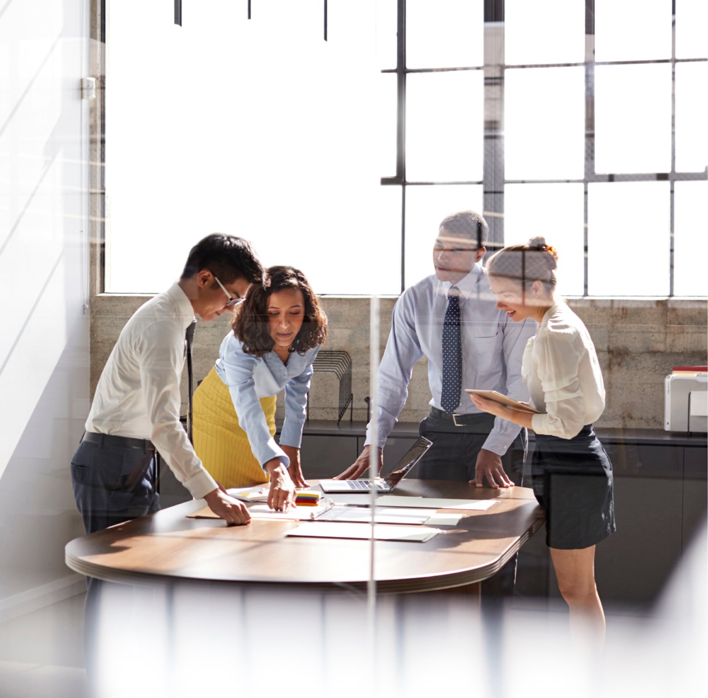 Young professionals collaborating